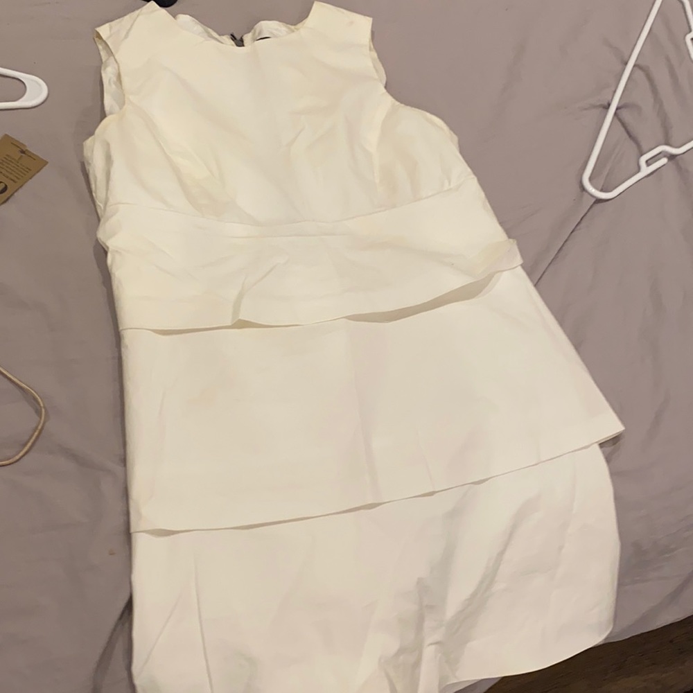 Cream dress.